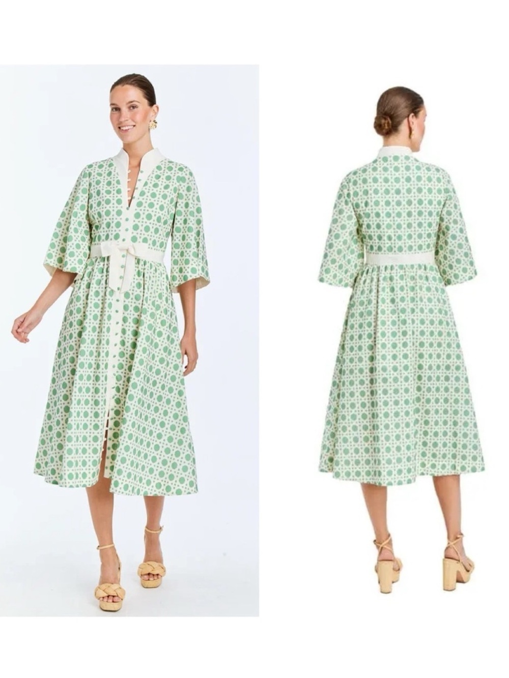 Mestiza New York Carmen Geometric-Print Midi Dress Size 4 NWT